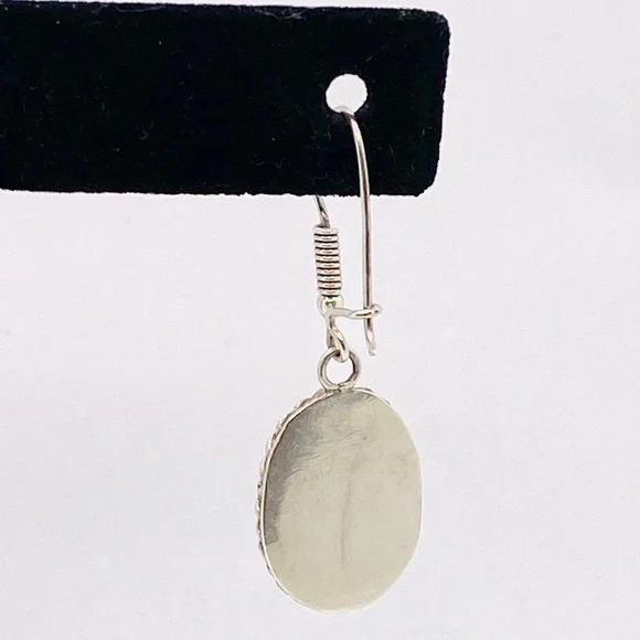 Sterling Vintage Earrings Purple Lace Agate Dangles Drops